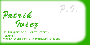 patrik ivicz business card